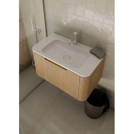 Oltens Hamnes umywalka 120x46,1 cm prostokątna meblowa PureSurface biały mat 40215900