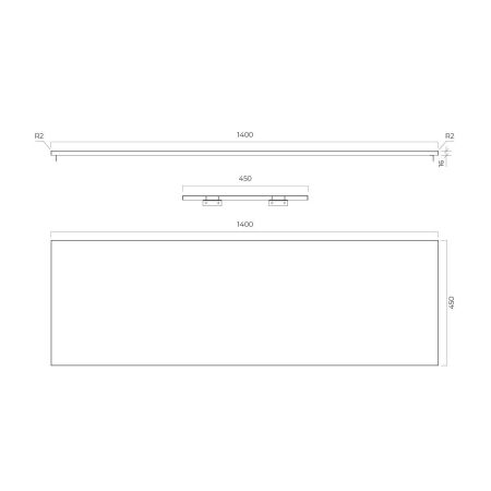 Sada Oltens Lun – skříňka pod umyvadlo 140 cm s deskou, matná černá 68885300