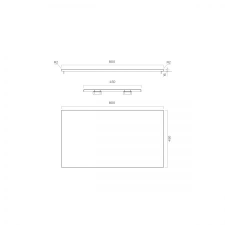 Oltens Lun blat naszafkowy 80 cm czarny mat 63025300