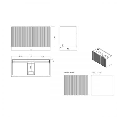 Oltens Lun szafka podumywalkowa 100 cm dąb 60034060