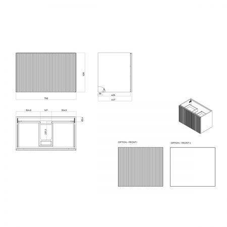 Oltens Lun szafka podumywalkowa 80 cm dąb 60033060