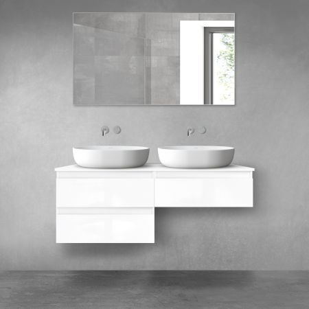 Oltens Vernal bathroom furniture set 120 cm with countertop, white gloss 68234000