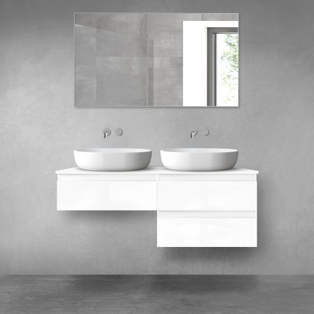 Oltens Vernal bathroom furniture set 120 cm with countertop, white gloss 68234000