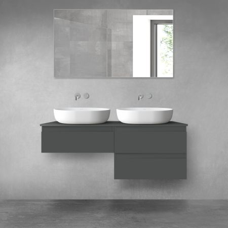 Oltens Vernal bathroom furniture set 120 cm with countertop, matte graphite 68234400