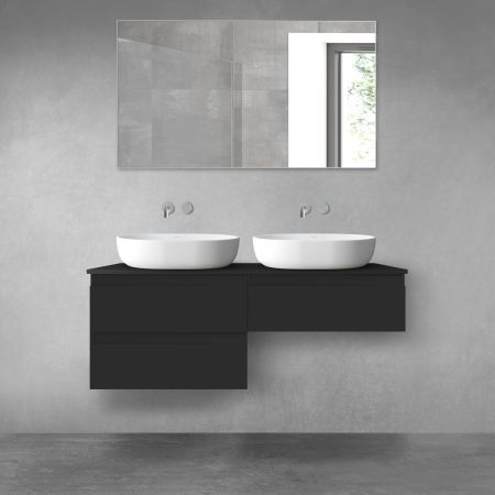Oltens Vernal bathroom furniture set 120 cm with countertop, matte black 68234300