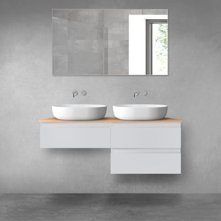 Oltens Vernal bathroom furniture set 120 cm with countertop, matte grey/oak 68235700