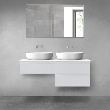 Oltens Vernal bathroom furniture set 120 cm with countertop, matte grey/white gloss 68236700
