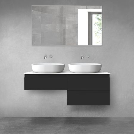 Oltens Vernal sada koupelnového nábytku 120 cm s horní deskou, matná černá/lesklá bílá 68236300