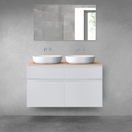 Oltens Vernal bathroom furniture set 120 cm with countertop, matte grey/oak 68301700