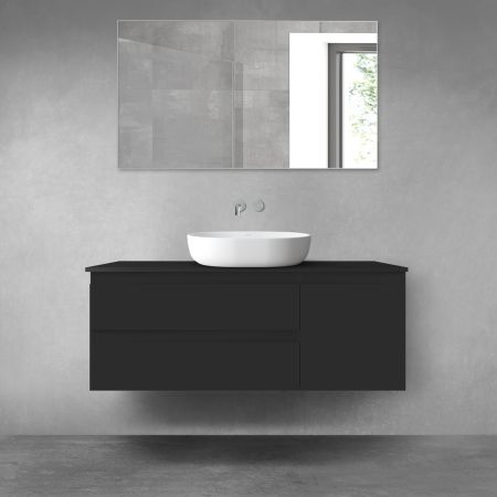 Oltens Vernal bathroom furniture set 120 cm with countertop, matte black 68209300