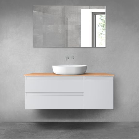 Oltens Vernal bathroom furniture set 120 cm with countertop, matte grey/oak 68211700