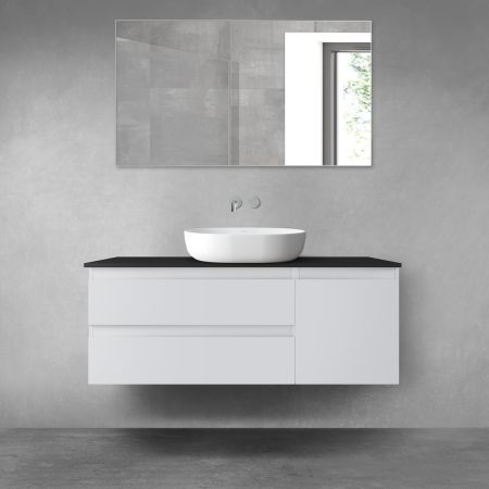 Oltens Vernal bathroom furniture set 120 cm with countertop, matte grey/matte black 68213700