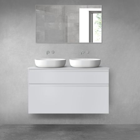 Oltens Vernal bathroom furniture set 120 cm with countertop, matte grey 68221700