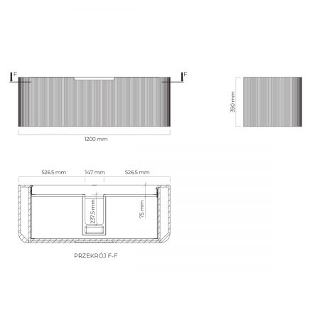 Oltens Hamnes sada koupelnového nábytku 120 cm s horní deskou, dub 68677060