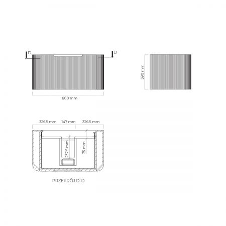 Oltens Hamnes umyvadlová skříňka 80 cm, matná černá 60023300