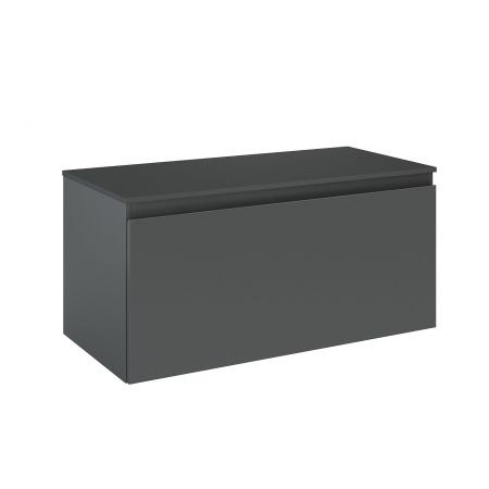 Oltens Vernal wall-mounted base unit 100 cm with countertop, matte graphite 68105400