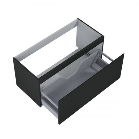 Oltens Vernal wall-mounted base unit 100 cm with countertop, matte black 68105300