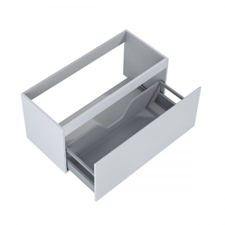 Oltens Vernal Waschbeckenunterschrank wandhängend 100 cm mit Waschbeckenplatte grau matt/Eiche 68113700