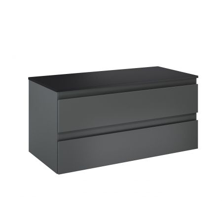 Oltens Vernal wall-mounted base unit 100 cm with countertop, matte graphite/matte black 68120400