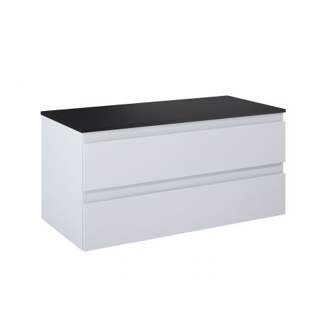 Oltens Vernal Waschbeckenunterschrank wandhängend 100 cm mit Waschbeckenplatte grau matt/schwarz matt 68120700