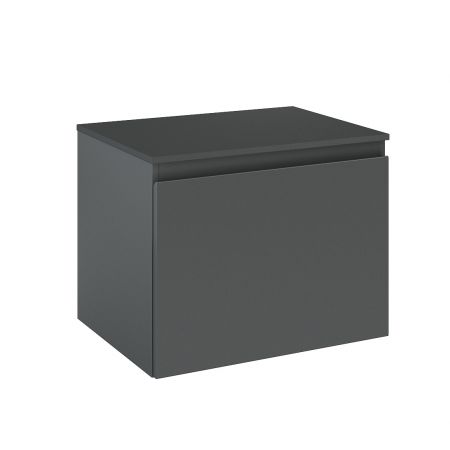 Oltens Vernal wall-mounted base unit 60 cm with countertop, matte graphite 68104400