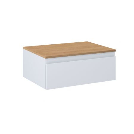 Oltens Vernal závěsná umyvadlová skříňka 60 cm s deskou, matná šedá/dub 68107700