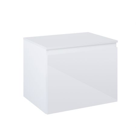 Oltens Vernal závěsná umyvadlová skříňka 60 cm s deskou, lesklá bílá 68104000