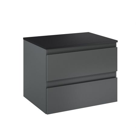 Oltens Vernal závěsná umyvadlová skříňka 60 cm s deskou, matná grafitová/matná černá 68118400