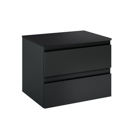 Oltens Vernal závěsná umyvadlová skříňka 60 cm s deskou, matná černá 68115300