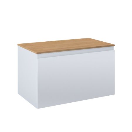 Oltens Vernal wall-mounted base unit 80 cm with countertop, matte grey/oak 68112700