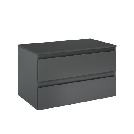 Oltens Vernal wall-mounted base unit 80 cm with countertop, matte graphite 68116400