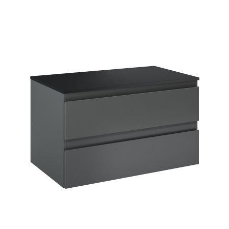 Oltens Vernal wall-mounted base unit 80 cm with countertop, matte graphite/matte black 68119400