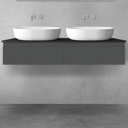Oltens Vernal sada koupelnového nábytku 120 cm s horní deskou, matná grafitová/matná černá 68242400