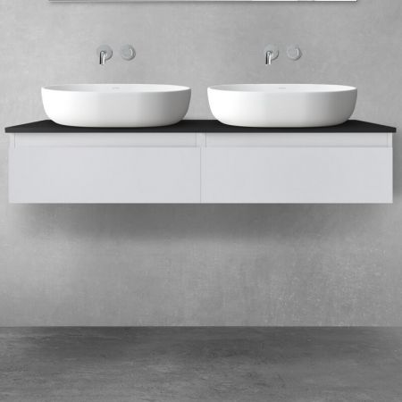 Oltens Vernal bathroom furniture set 120 cm with countertop, matte grey/matte black 68242700
