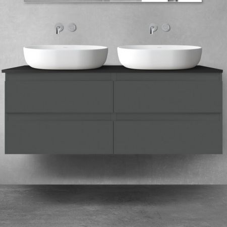 Oltens Vernal sada koupelnového nábytku 120 cm s horní deskou, matná grafitová/matná černá 68217400