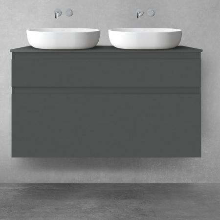 Oltens Vernal Bademöbelset 120 cm mit Waschbeckenplatte grafitfarben matt 68221400