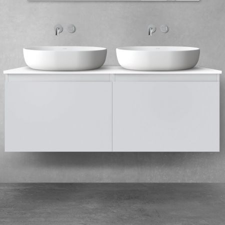 Oltens Vernal bathroom furniture set 120 cm with countertop, matte grey/white gloss 68245700