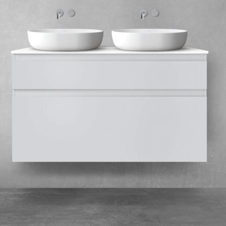 Oltens Vernal sada koupelnového nábytku 120 cm s horní deskou, matná šedá/lesklá bílá 68229700