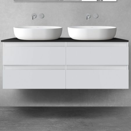 Oltens Vernal bathroom furniture set 120 cm with countertop, matte grey/matte black 68217700