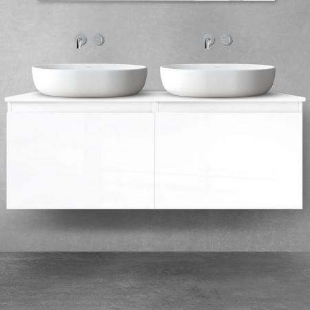 Oltens Vernal Bademöbelset 120 cm mit Waschbeckenplatte weiß glänzend 68243000