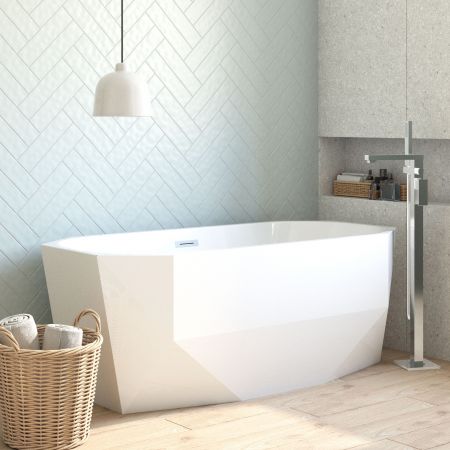 Oltens Stygg freistehende Wanne 160x73 cm oval Acryl weiß 12005000