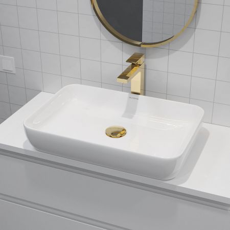 Oltens Solberg Aufsatzwaschbecken 62x41,5 cm rechteckig weiß 40318000