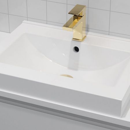 Oltens Halsa Klik-klak-Waschbeckenstopfen rund mit Überlauf G1 1/4 Gold 05100800