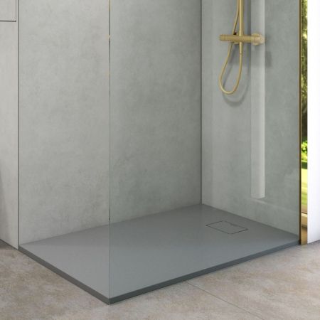Oltens Bergytan Rechteckduschwanne 100x80 cm RockSurface grauer Beton 15100700