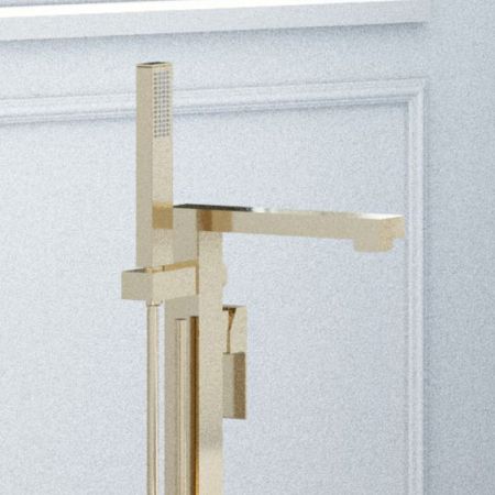 Oltens Gota kompletní volně stojící vanová baterie se sprchou, zlatá 34301800