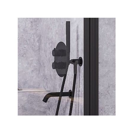 Satz Oltens Katla Unterputz-Badewanne- und Duschset schwarz matt 36610300