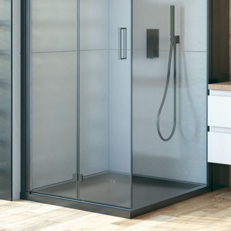 Oltens Superior shower tray square 80x80 cm acrylic matte black 17002300