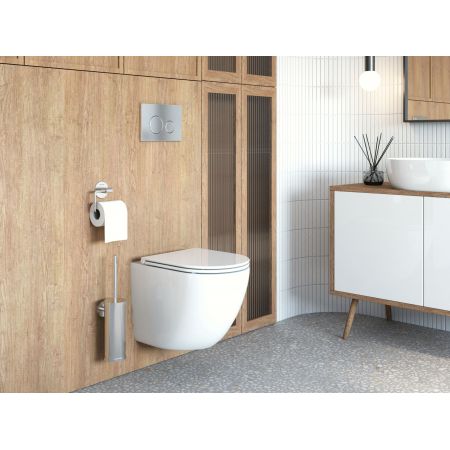 Zestaw Oltens Hamnes Stille miska WC wisząca PureRim z deską wolnoopadającą biały 42023000