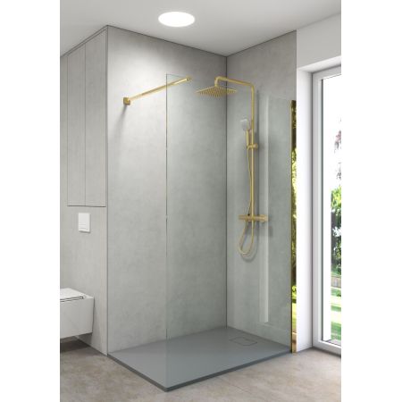 Oltens Atran (S) termostatický sprchový set se hranatou hlavovou sprchou, lesklá zlatá 36501800