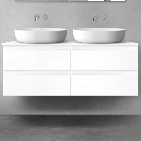 Oltens Vernal bathroom furniture set 120 cm with countertop, white gloss 68214000